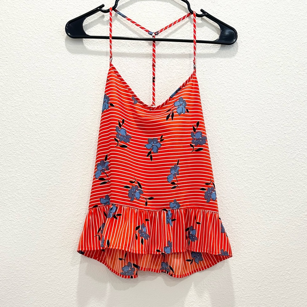 Pre-loved! ABERCROMBIE & FITCH Red Floral Tank Top!